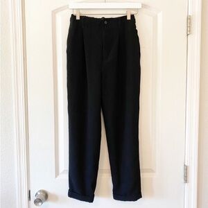 ZARA Black Ankle Cuffed Business Casual Trousers